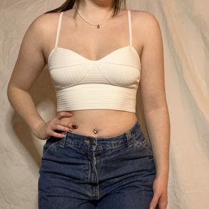 white crop top